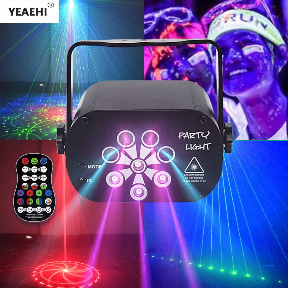 RGB Mini Led DJ Disco Laser Light Projector USB LED UV Sound Party Disco Light for Wedding Xmas Birthday Halloween Party Dj Home