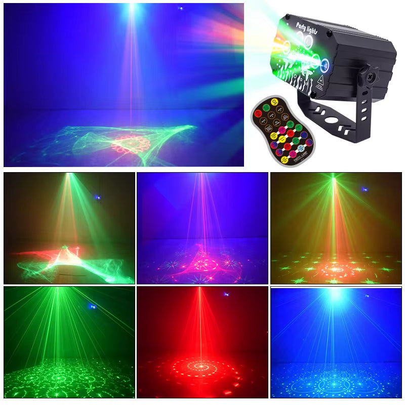 RGB Mini Led DJ Disco Laser Light Projector USB LED UV Sound Party Disco Light for Wedding Xmas Birthday Halloween Party Dj Home