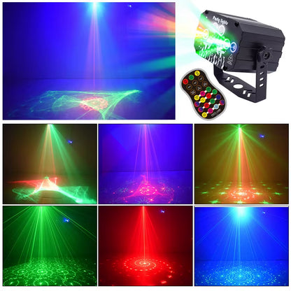 RGB Mini Led DJ Disco Laser Light Projector USB LED UV Sound Party Disco Light for Wedding Xmas Birthday Halloween Party Dj Home