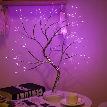LED Night Light Mini Christmas Tree Copper Wire Garland Lamp for Kids Home Bedroom Decoration Decor Fairy Light Holiday Lighting