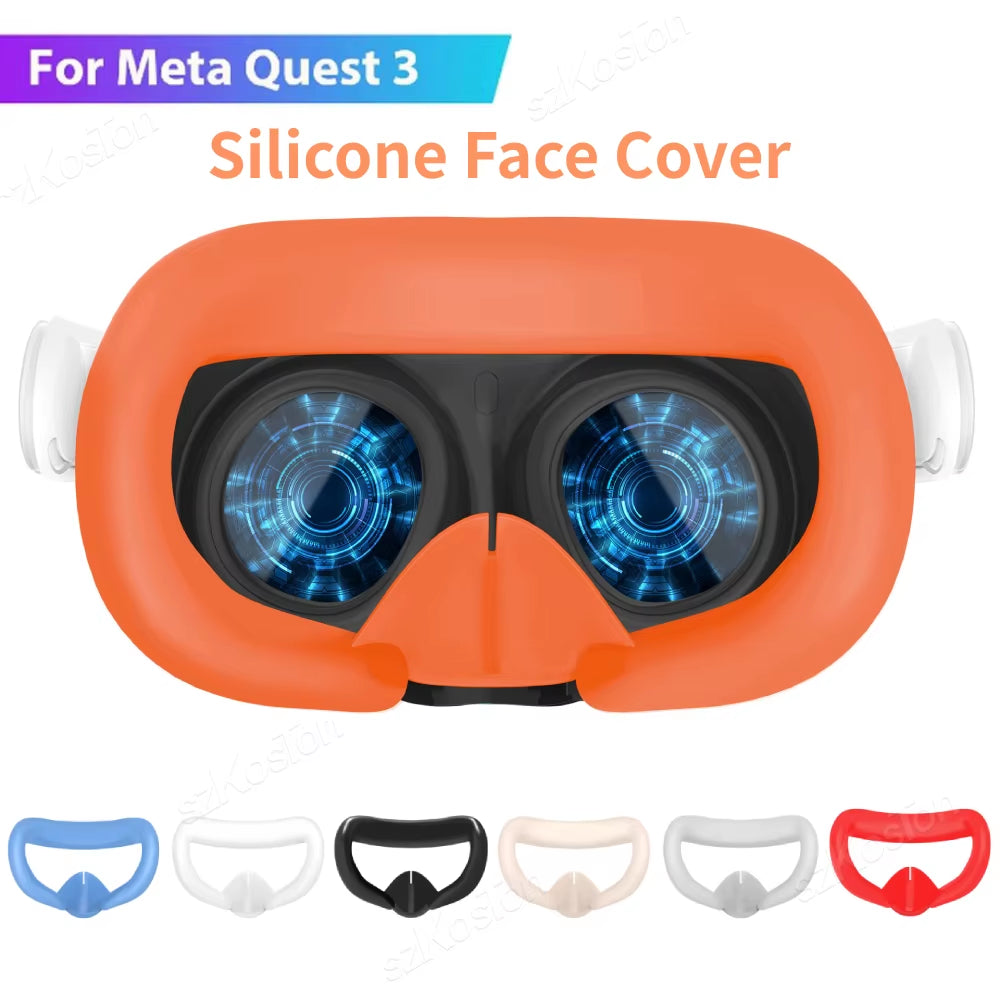 For Meta Quest 3 Case Replacement Face Pad Silicone Eye Cover Anti-Sweat Mask Cover VR Glasses for Oculus Quest 3 Accessories