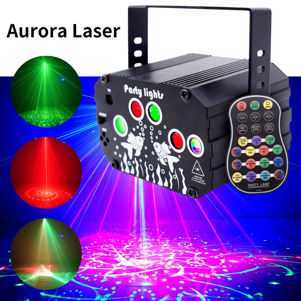 RGB Mini Led DJ Disco Laser Light Projector USB LED UV Sound Party Disco Light for Wedding Xmas Birthday Halloween Party Dj Home